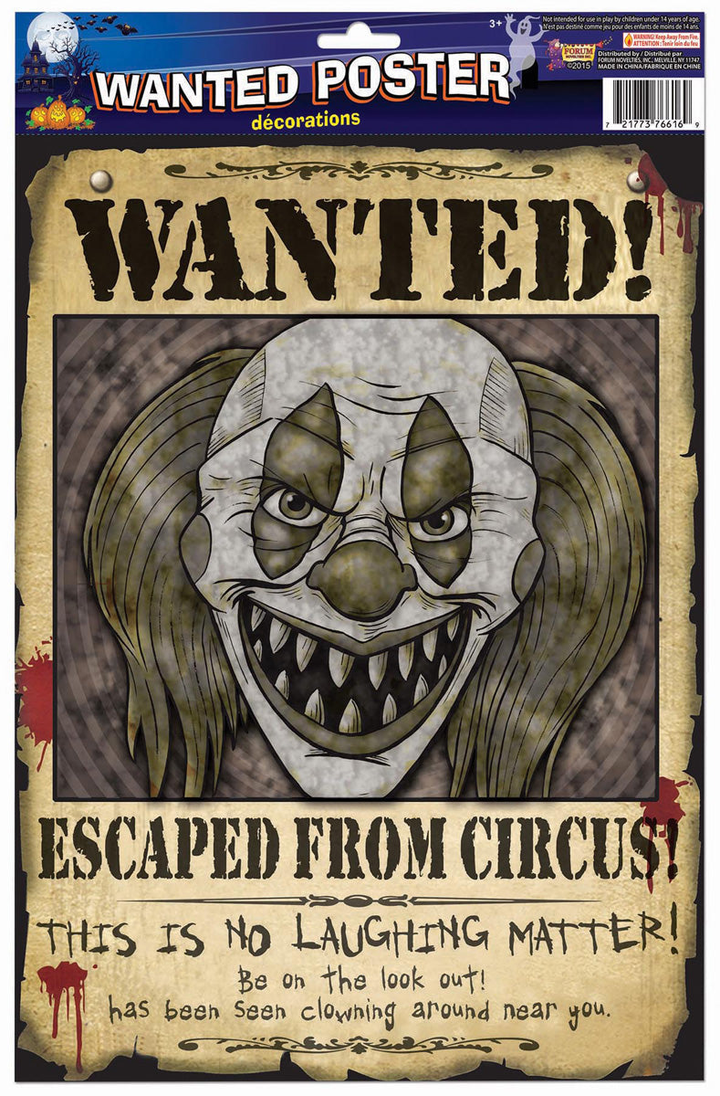 Affiche Wanted - Clown Vintage