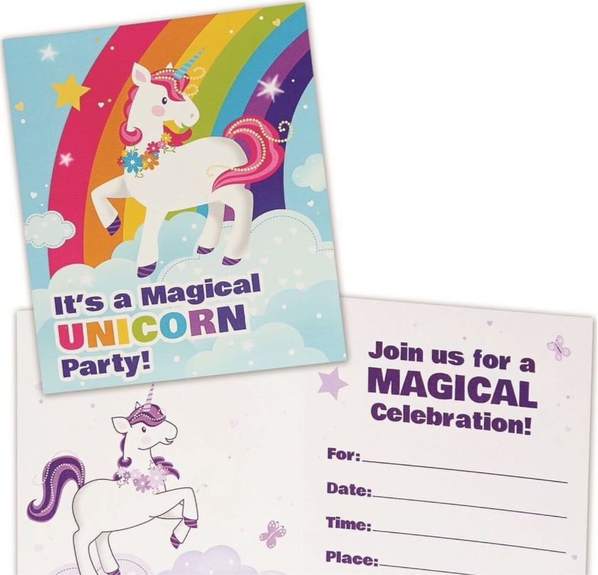 Invitations Magiques Licorne Féérique