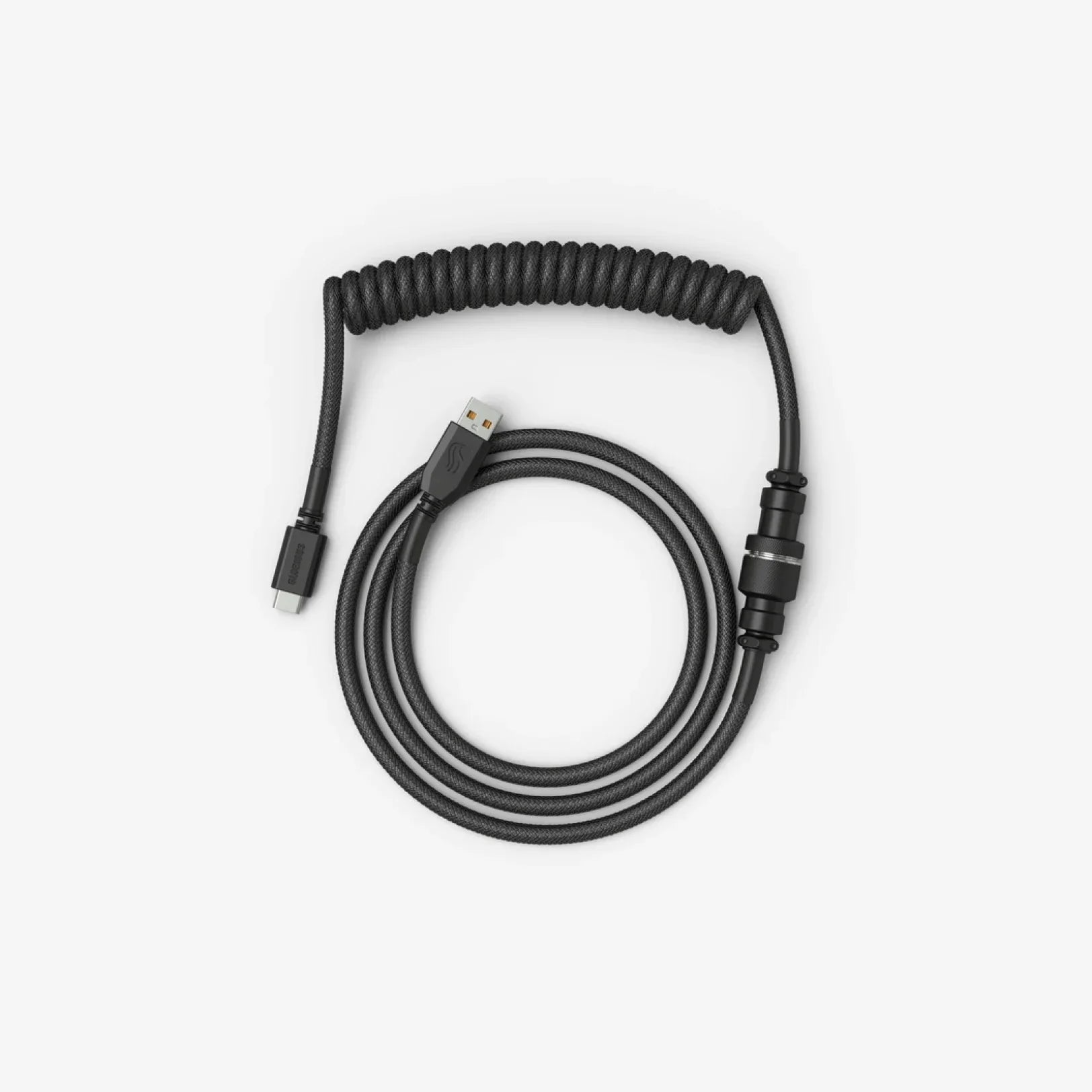 Coiled Keyboard Cable in Phantom Black top view