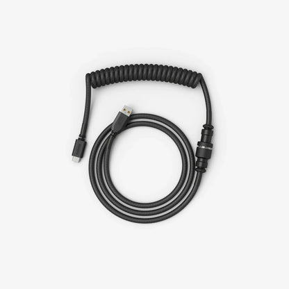 Coiled Keyboard Cable in Phantom Black top view