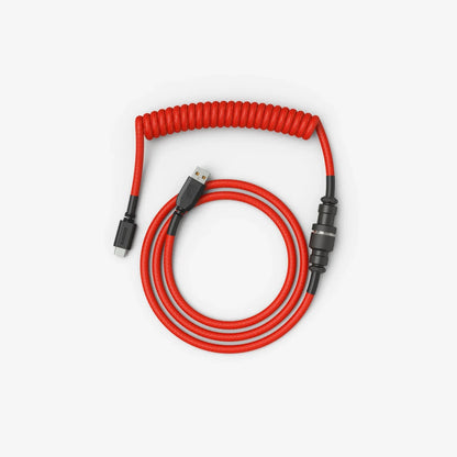 Coiled Keyboard Cable in Crimson Red angle view