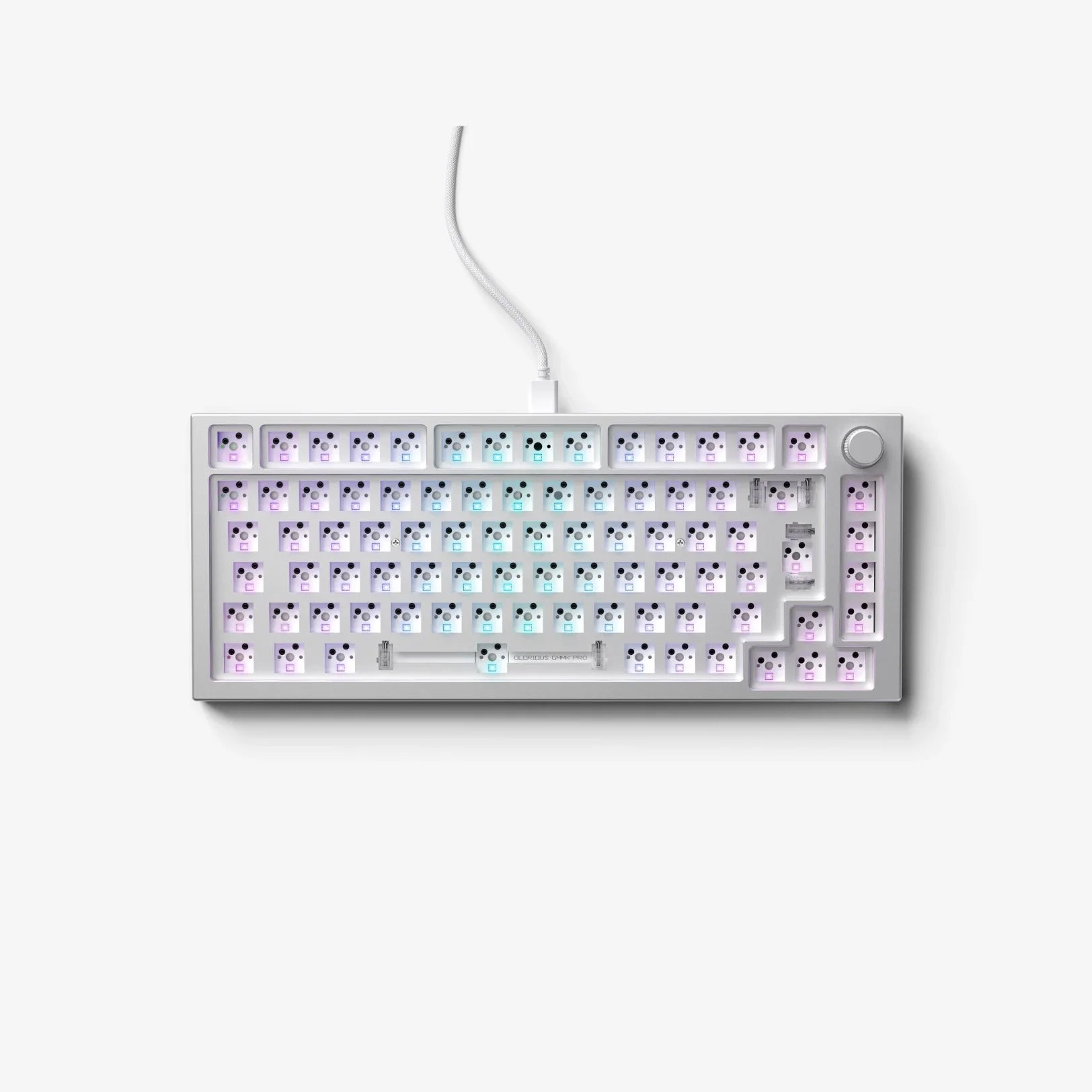 GMMK PRO 75% ISO Keyboard top view | White Ice