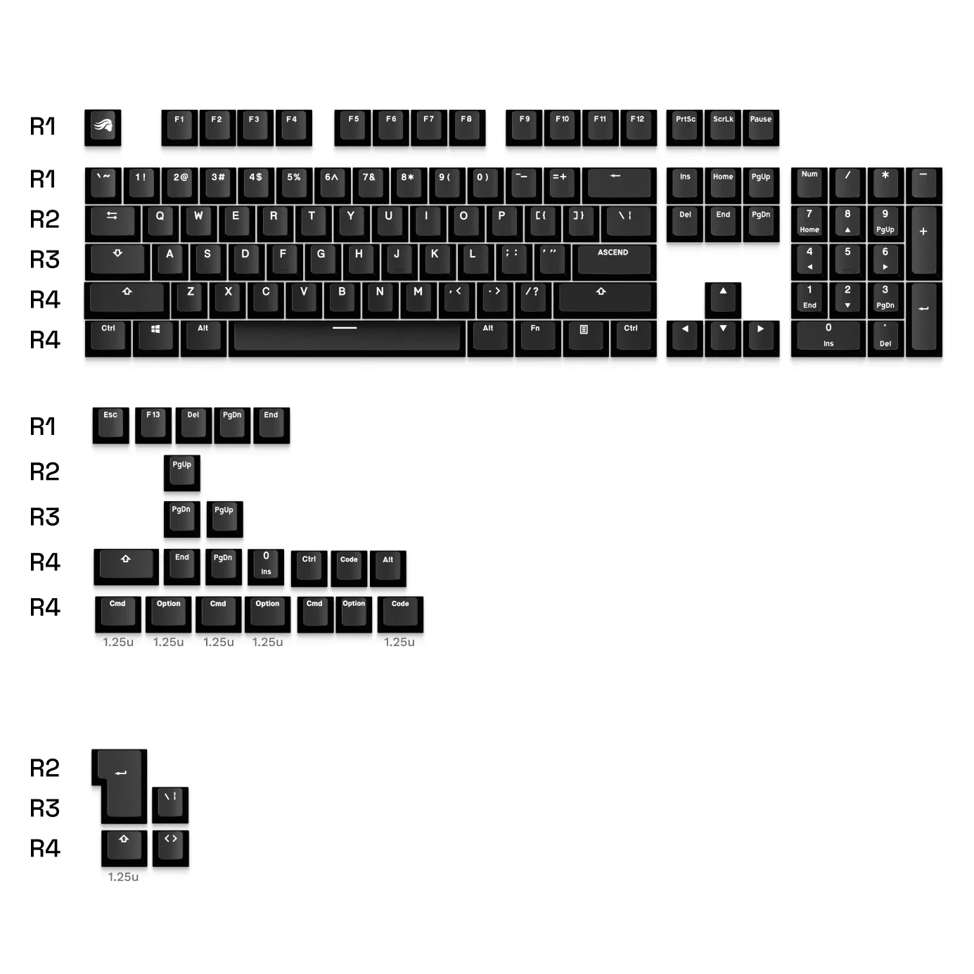 Klasszikus fekete alapok GPBT - billentyűzet -billentyűk