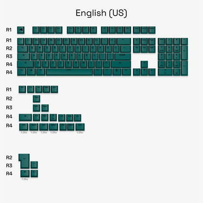 GPBT Totem Keycaps in PBT Green Basics