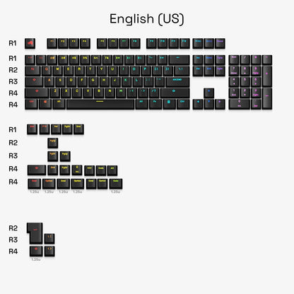 Клавіші клавіатури RGB в PBT