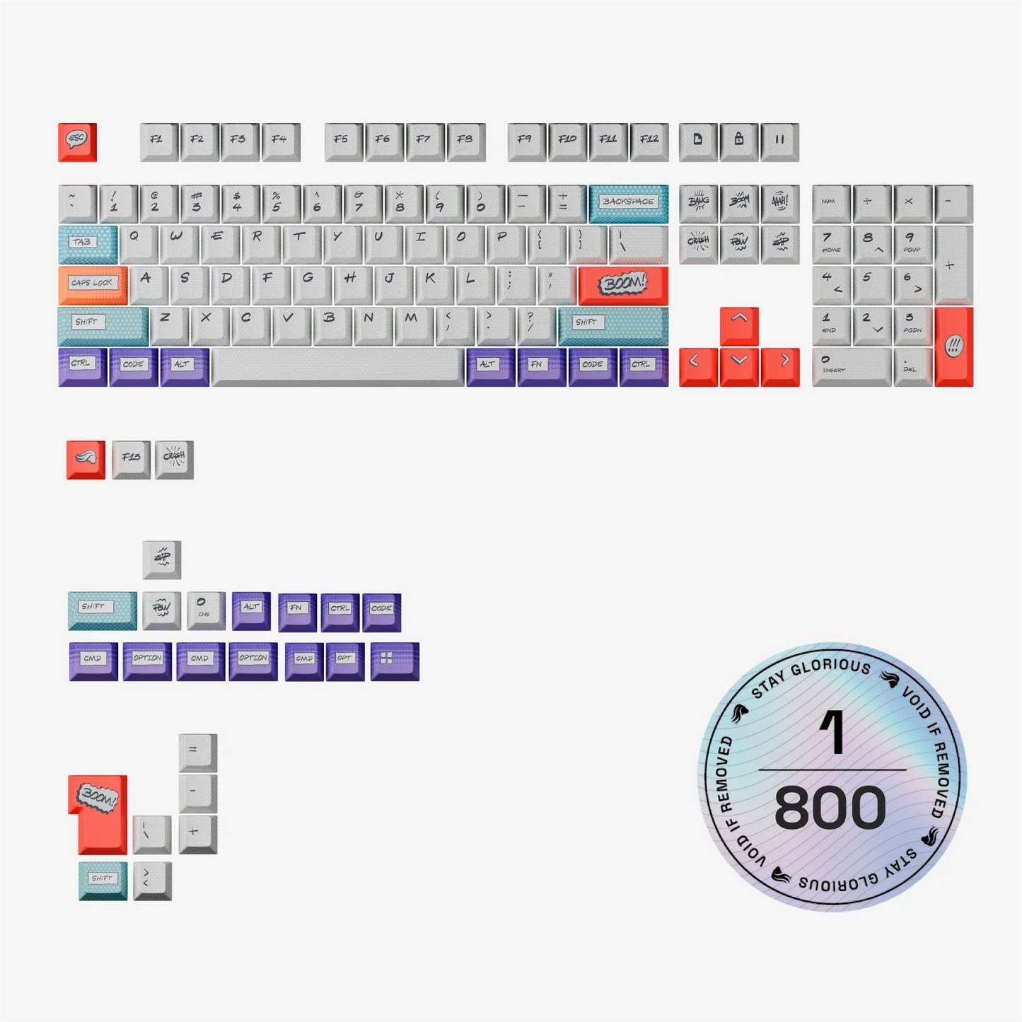 GPBT Comic boom Keycaps - Limited edition