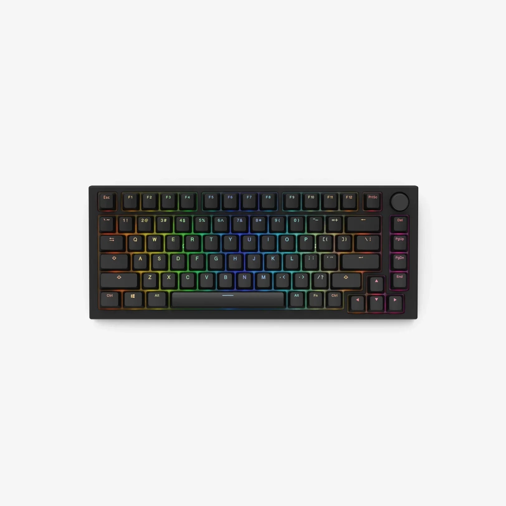 ABS Doubleshot Keycaps in Black on a GMMK PRO Black Slate keyboard, top view