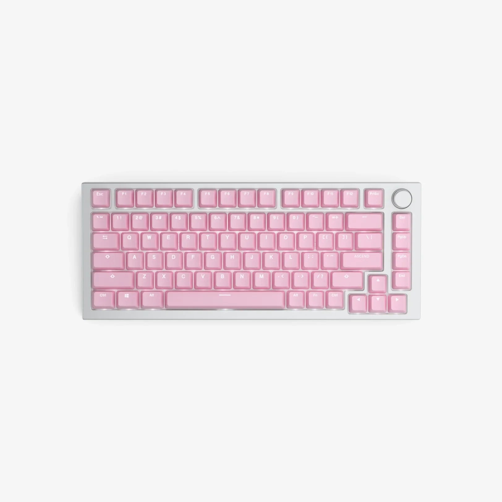 ABS Doubleshot Keycaps in Pink on a GMMK PRO Ice keyboard