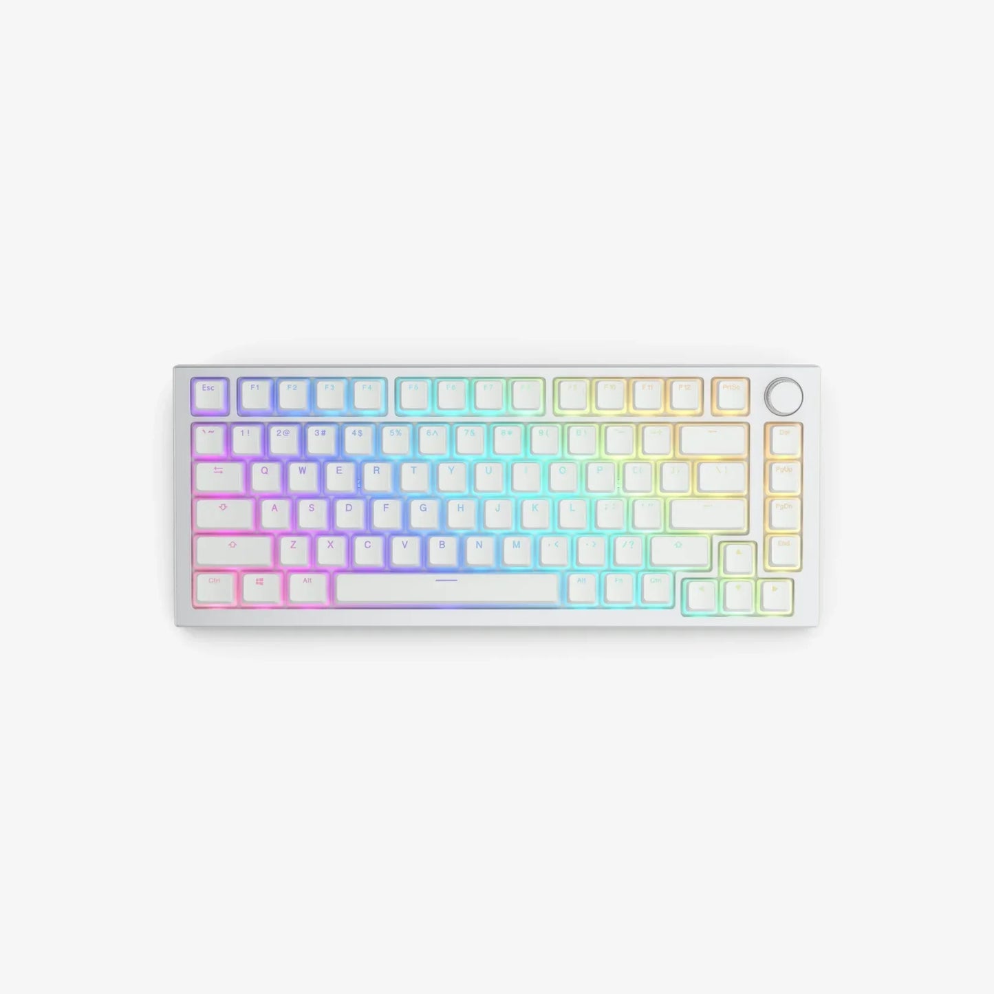 Aura V2 Keycaps in White on a GMMK PRO White Ice keyboard