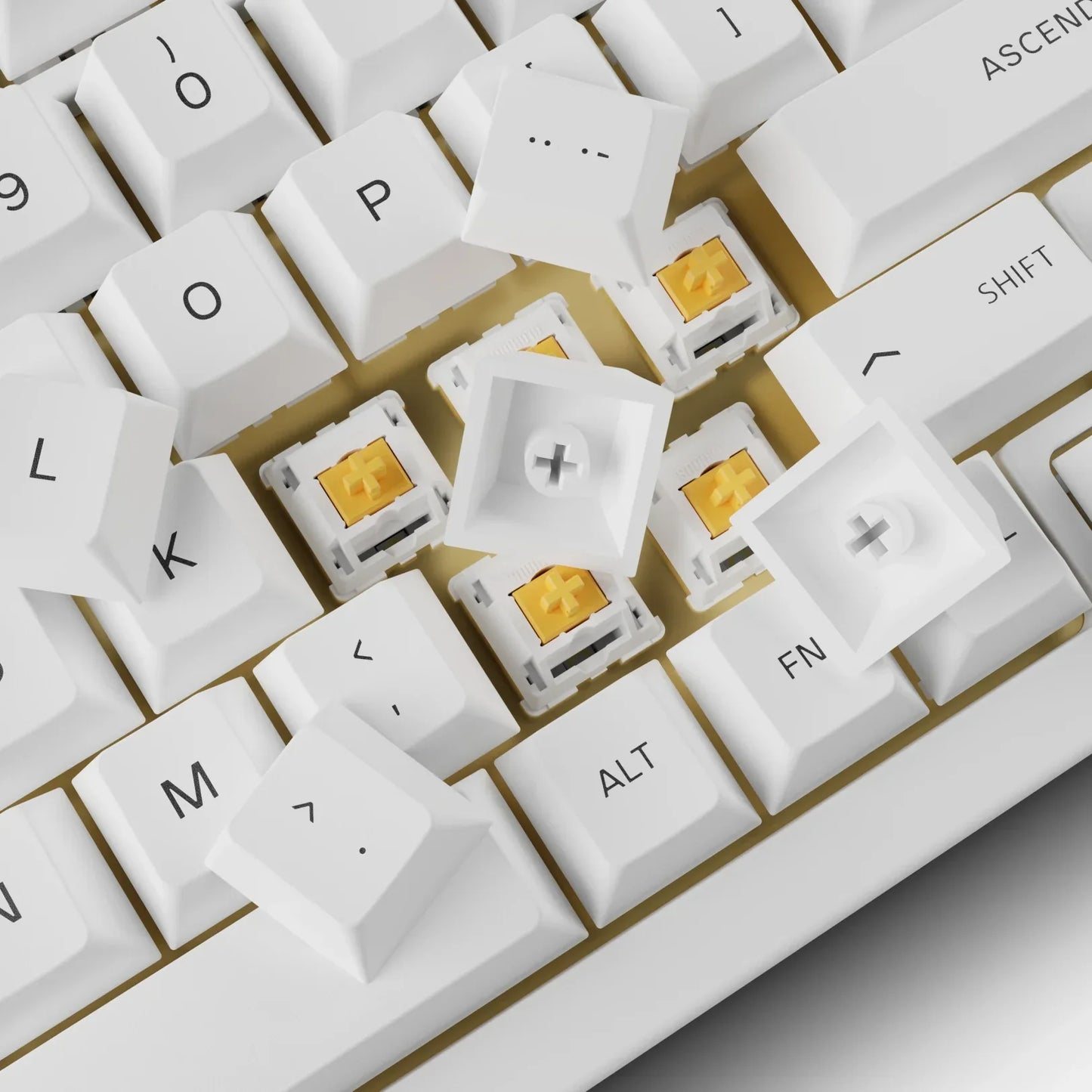 Keycaps PBT Arctic White Dye Sublimated - Premium Cherry profil