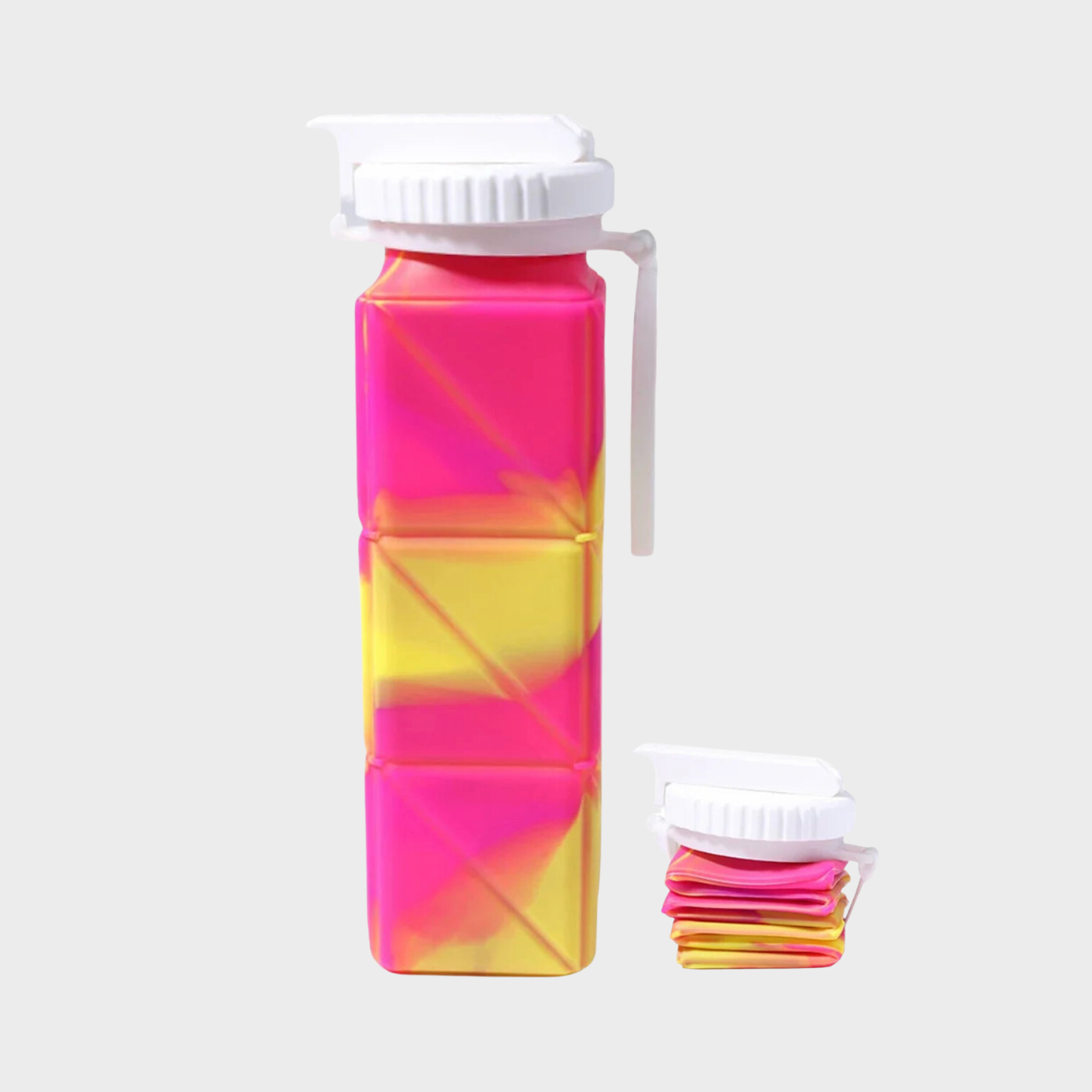 Gourde-compote-pliable-rose-jaune-KAMPBOTTLE