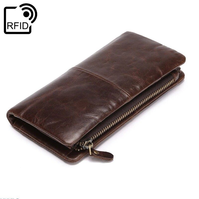 Portefeuille en Cuir Vintage avec Protection RFID pour Homme