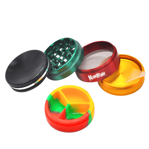 Grinder Honeypuff 5 Parties Métal Rasta 63 mm