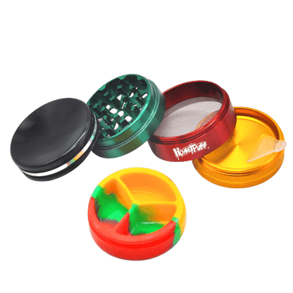 Grinder Honeypuff 5 Parties Métal Rasta 63 mm