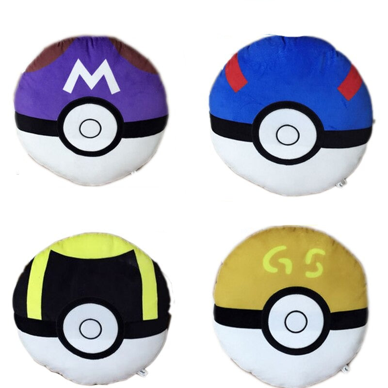 Coussin en Peluche Pokéball 40x40 cm - Confort Ludique pour Fans de Pokémon