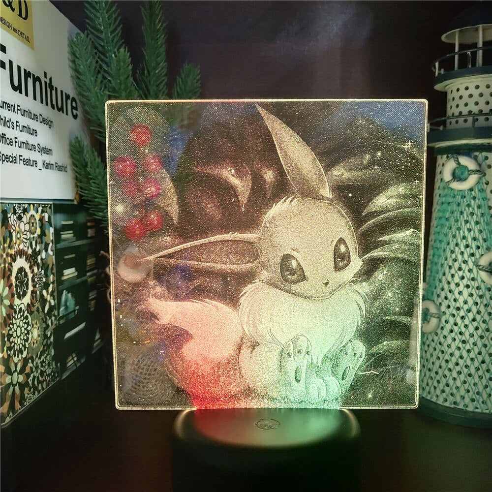 Lampe de Nuit 3D LED Hologramm Evoli Pokémon