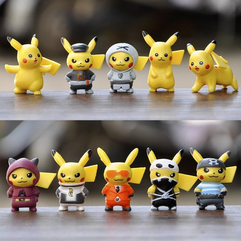 Collection de 10 Figurines Pikachu Éblouissantes