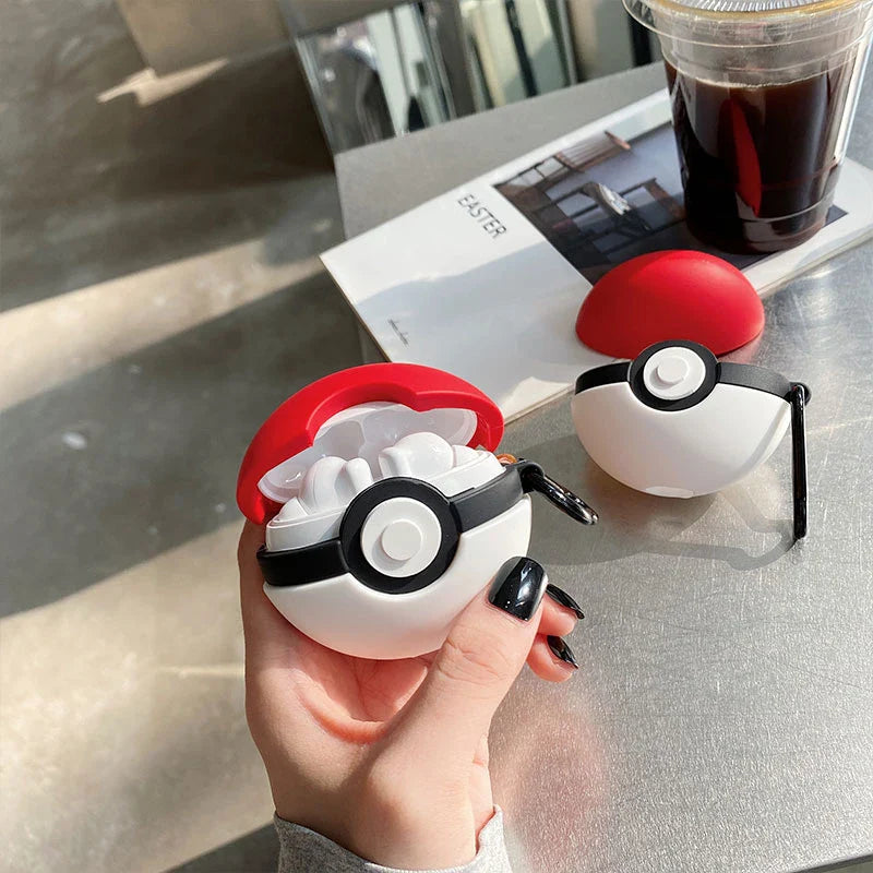 Schutzcase für Airpods Pro oder Samsung FreeBuds im Pokeball Look