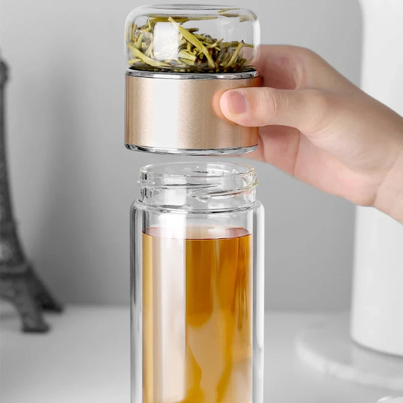 Gourde Élégante en Verre pour Infusion de Thé