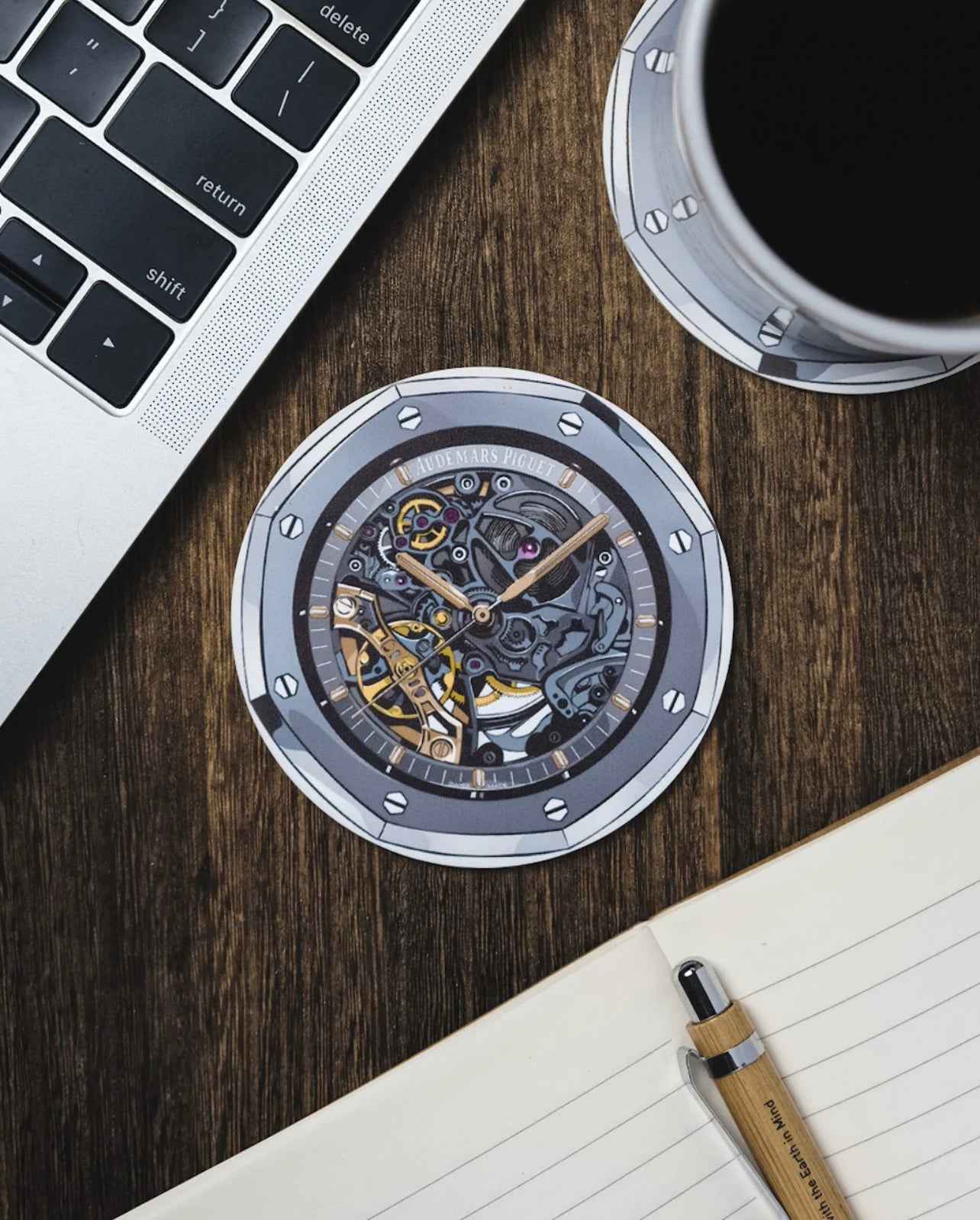 🥂 Sous-Verres AP Royal Oak Openworked en Silicone – Pour Amateurs de Montres - Passeport Cases