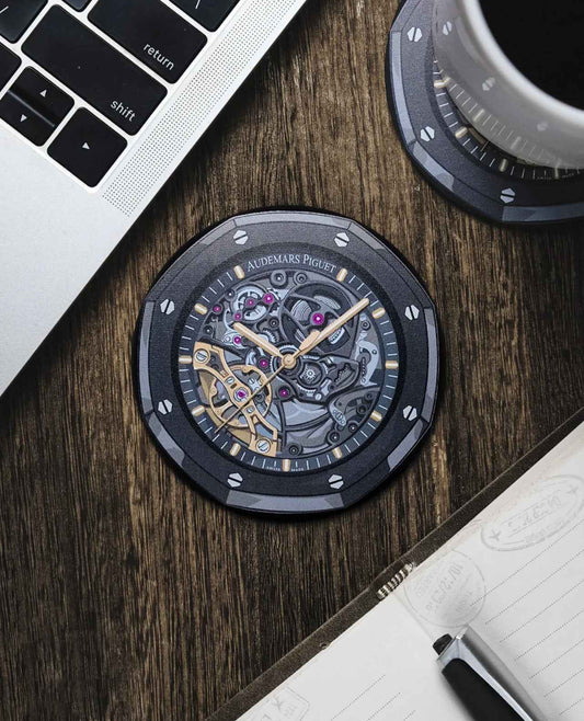 🥂 Sous-Verre en Silicone AP Royal Oak Openworked Ceramic – Pour Passionnés de Montres - Passeport Cases
