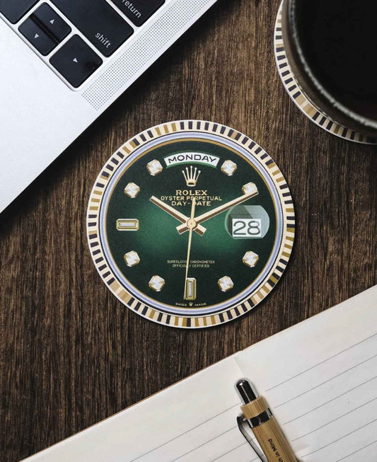 Sous-Verres Haut de Gamme en Silicone Verde pour Amateurs de Montres - Passeport Cases