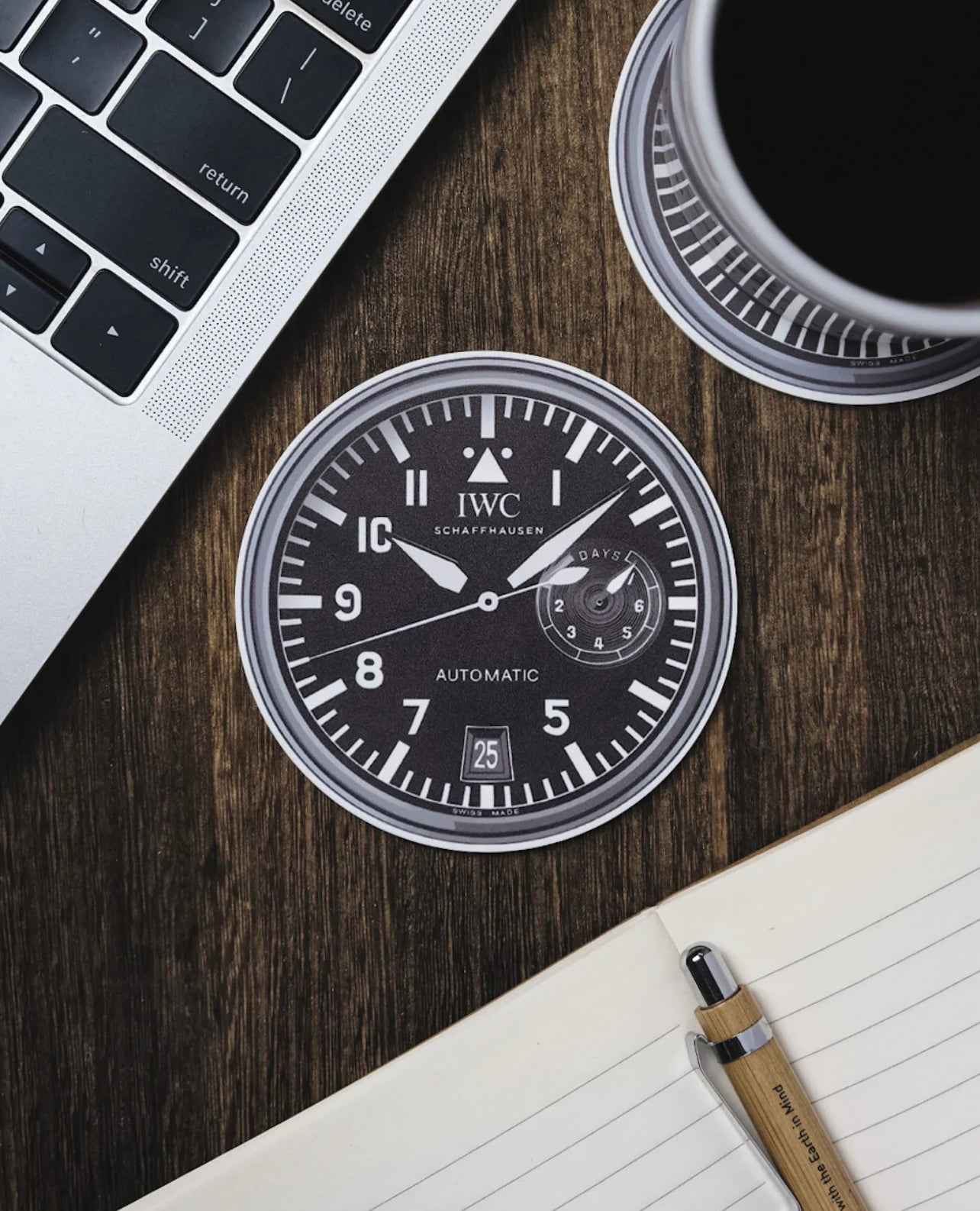 Dessous de Verre IWC Grand Pilote en Silicone pour Amateurs de Montres - Passeport Cases