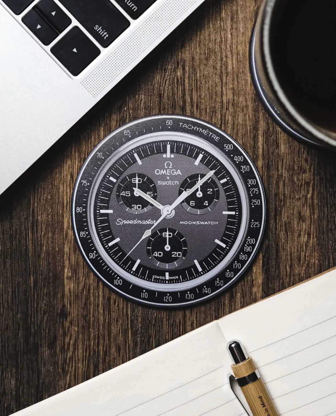 Sous-verres MoonSwatch Mission vers Mercure pour Amateurs de Montres - Passeport Cases