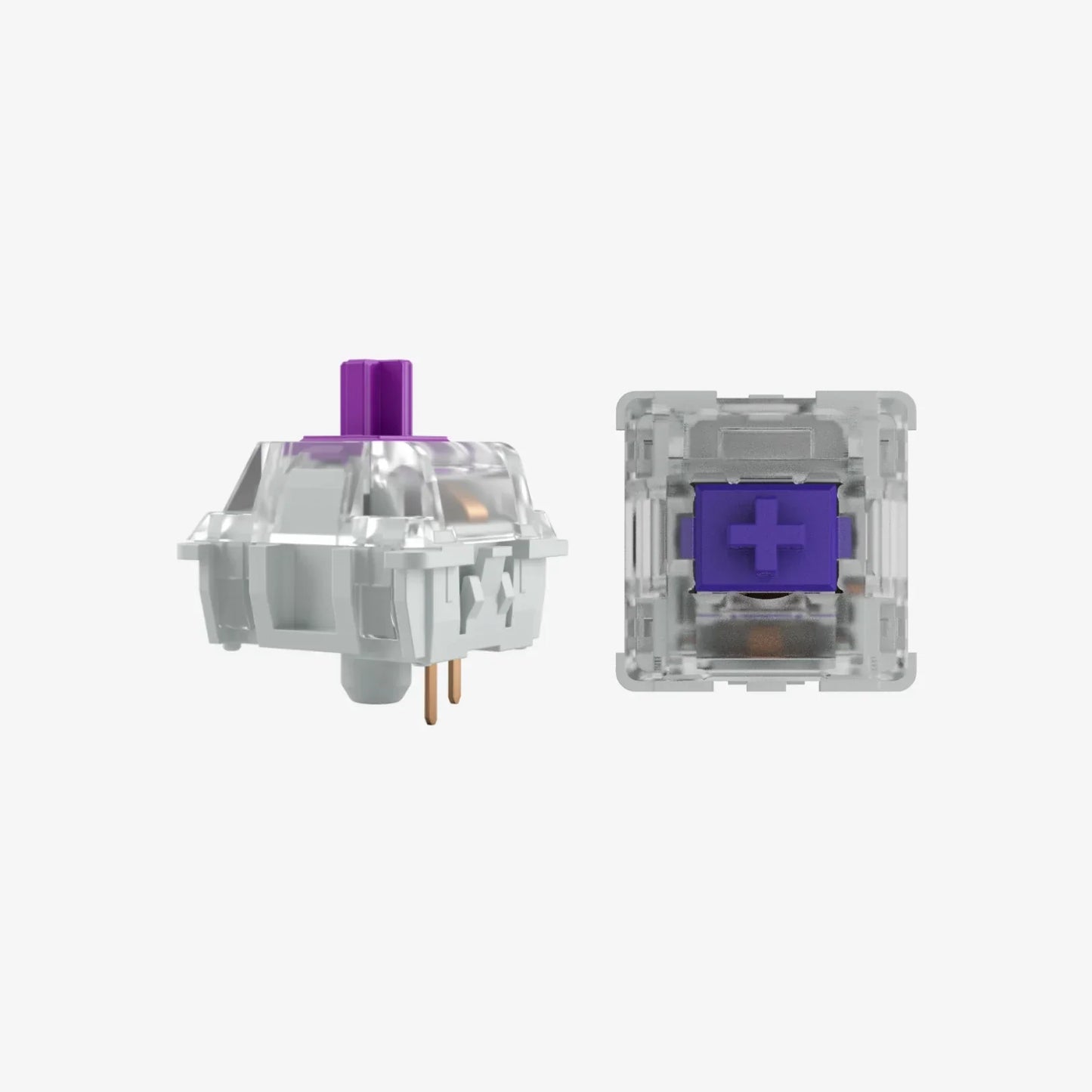 Kailh Pro Purple Switch in top and side views