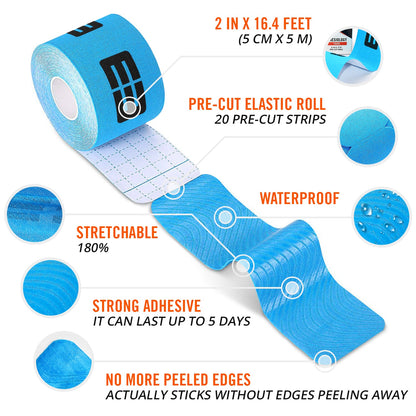 Kinesio Tape Blue - Soulagement Instantané & Performance Améliorée