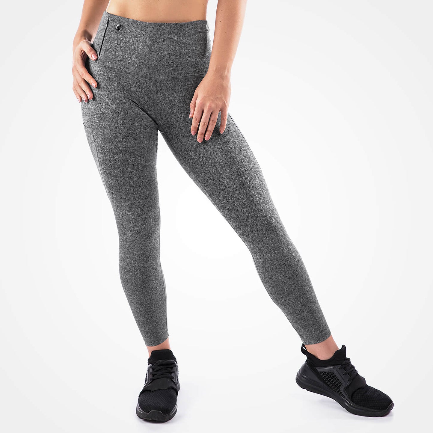 Leggings Taille Haute Femme - Gris Foncé, Confort et Élégance