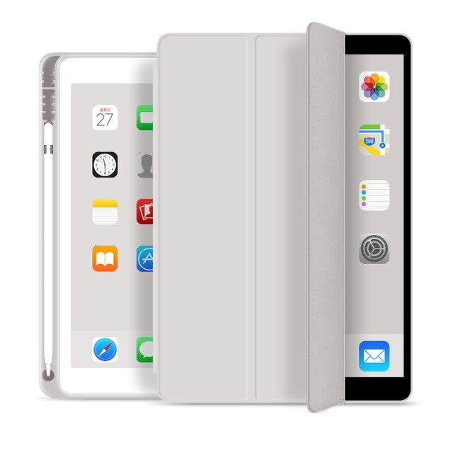 Coque en cuir antichoc avec adsorption magnétique pour iPad