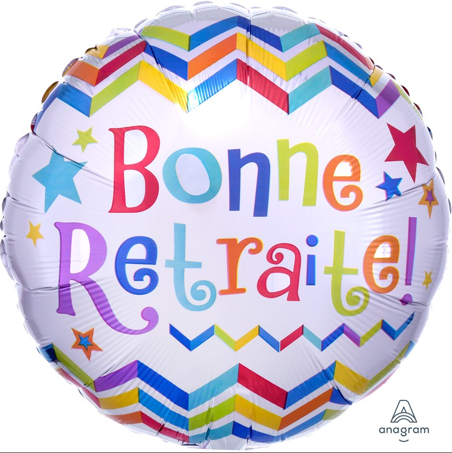 Ballon M. 18" Bonne Retraite - Coloré et Festif