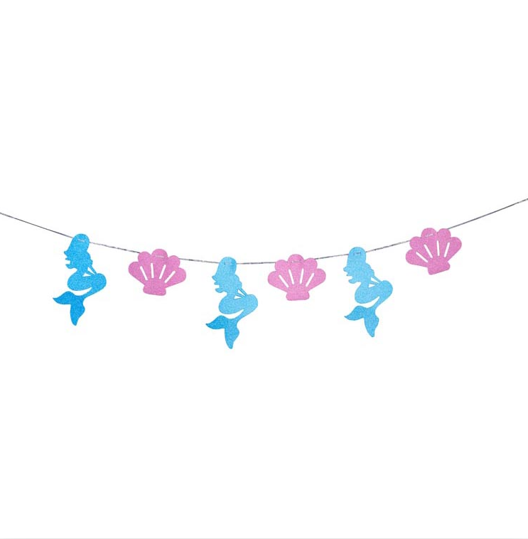 Mermaid Banner Blue & Pink Diamond 11"