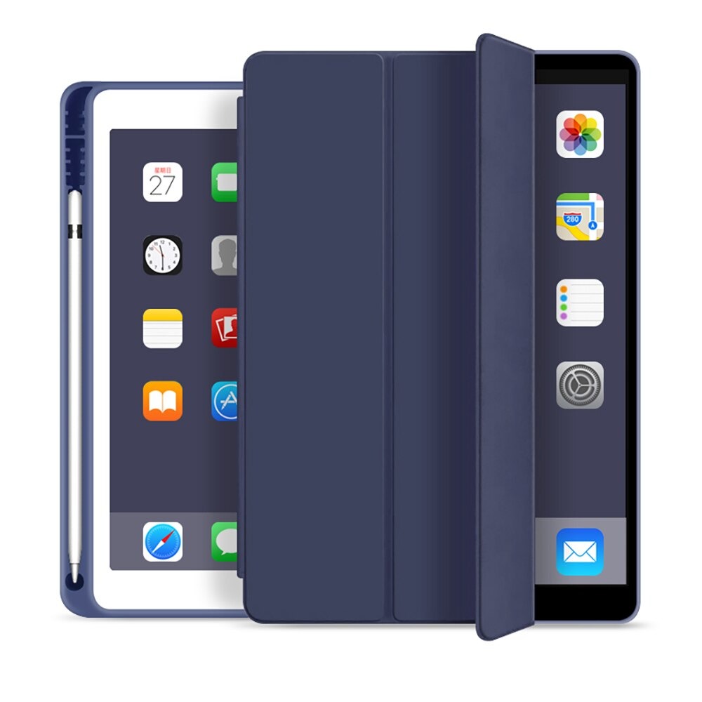 Coque en cuir antichoc avec adsorption magnétique pour iPad