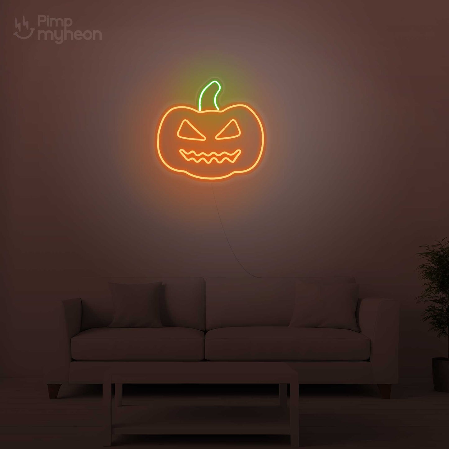 Neon Citrouille Éclatant pour une Décoration Halloween Magique