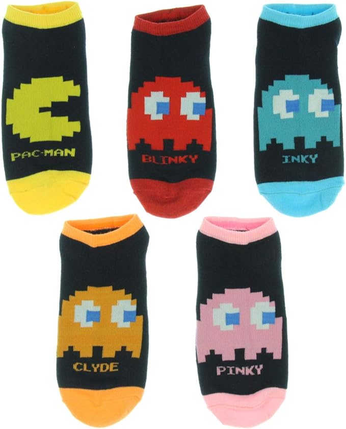 Chaussettes Invisibles Pac-Man – 5 Paires Colorées