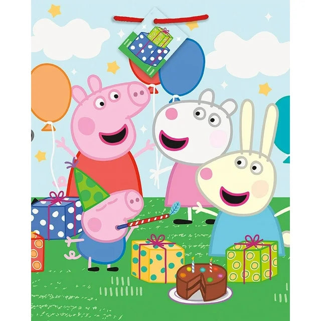 Sac-Cadeau Grand Peppa Pig Coloré et Durable