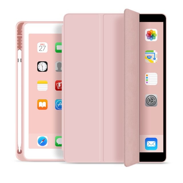 Coque en cuir antichoc avec adsorption magnétique pour iPad