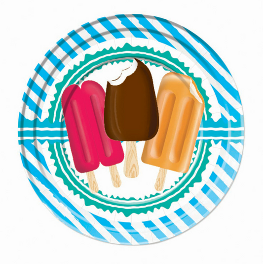 Assiette Festive Luau Popsicle de 9 pouces