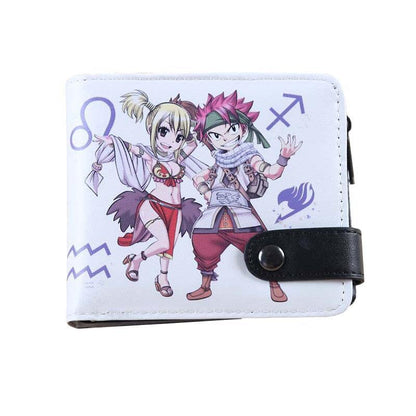 Portefeuille Fairy Tail Édition Natsu et Lucy en Cuir Végan Blanc