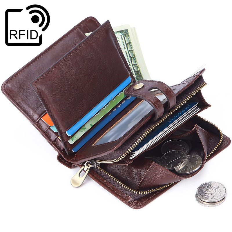 Portefeuille Vintage RFID en Cuir pour Homme