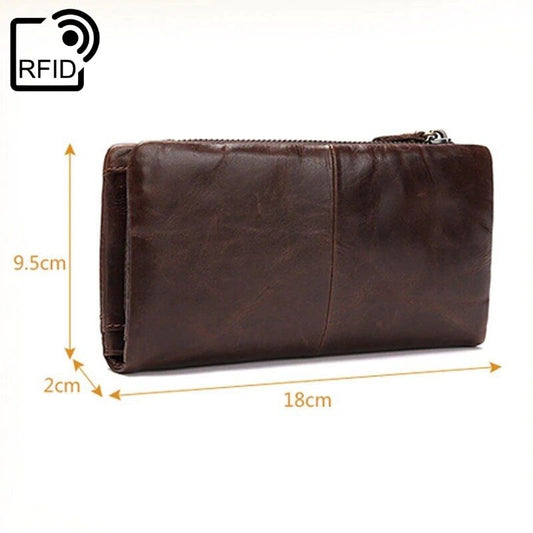 Portefeuille en Cuir Vintage avec Protection RFID pour Homme