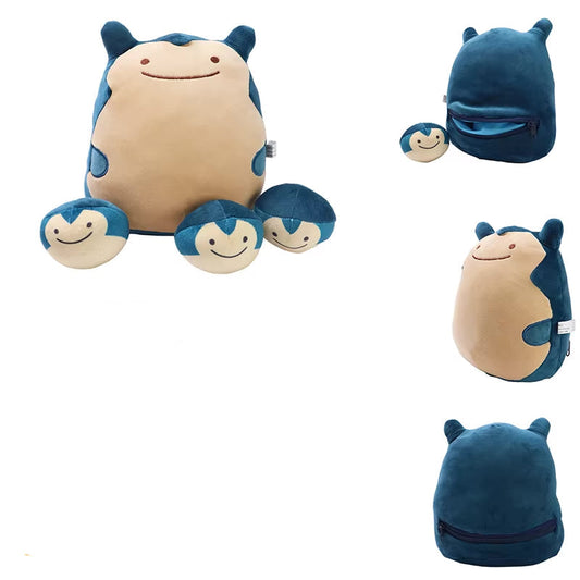 Peluche Relaxo Snorlax avec 3 Mini Figuras Adorables