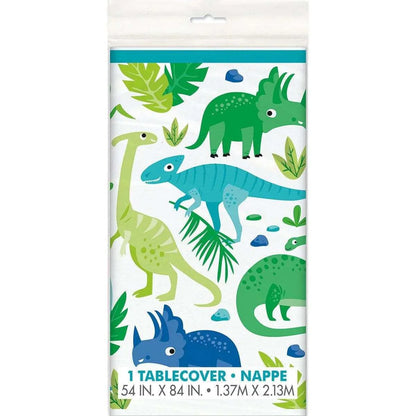 Nappe Dinosaure Bleue et Verte pour Anniversaire