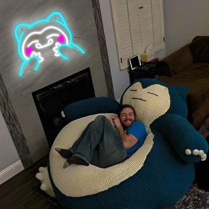 Snorlax Relaxo LED Neon Wandlampe Pokemon Wand Deko