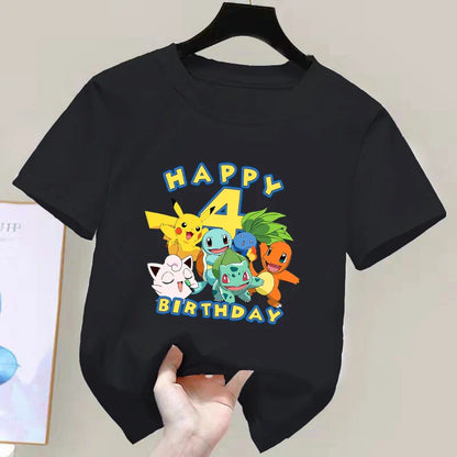 T-shirt Anniversaire Pokémon Enfants avec Année Personnalisée