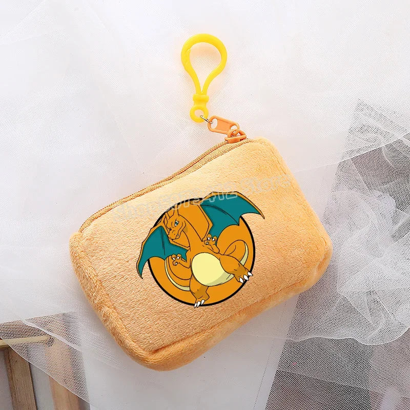 Portefeuille en peluche Pokémon pour enfants avec clip sécurisé