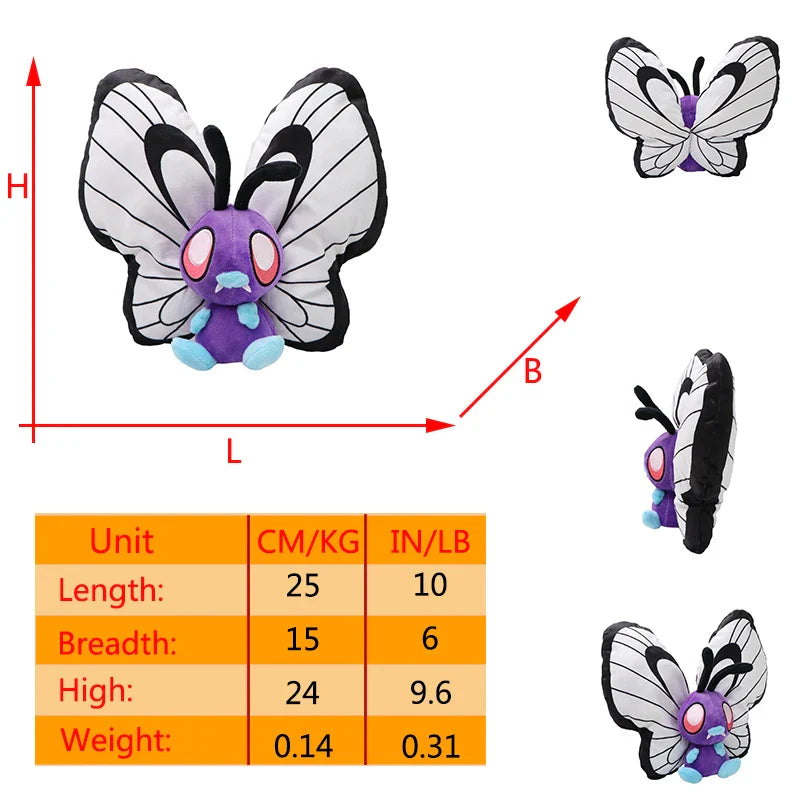 Smettbo Butterfree Plüsch Pokemon in verschiedenen Formen und Größen kaufen