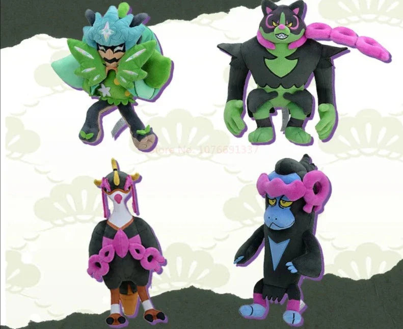 Peluches Pokémon : Ogerpon, Boninu Okidogi, Beatori Fezandipiti & Benesaru Munkidori